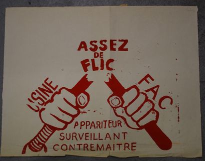 null Enough of cop showman supervising factory foreman fac Silkscreen in red on unscreened...