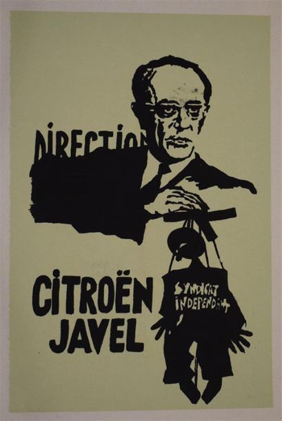 null Set of two posters: A Citroen les travailleurs balayeront les traitres et les...