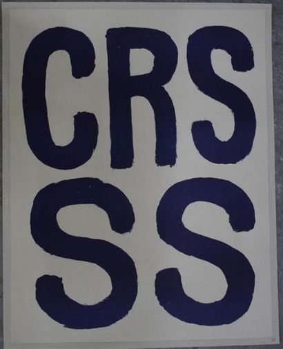 null Set of two posters: CRS SS Silkscreen in black on canvas paper Stamp ATELIER...