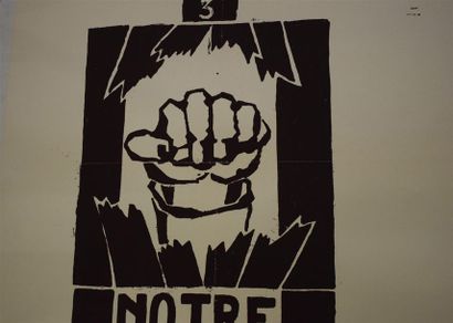 null Their campaign begins - 3 - our struggle continues Silkscreen in dark brown...