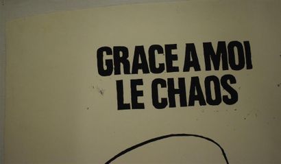 null Grace a moi le chaos Silkscreen in black on canvas paper Stamp " Atelier populaire...