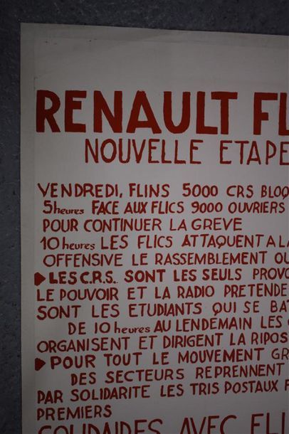 null Set of two posters: Renault-Flins New stage... Silkscreen in red on canvas paper...