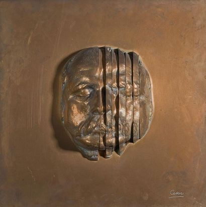 César (1921-1998) 
Mask n°XXXI, 1973
Proof in gilt bronze, signed lower right, justified...