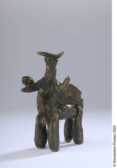 Pablo Picasso (1881-1973) 
Winged Centaur with Owl, 1950
Bronze print with brown...