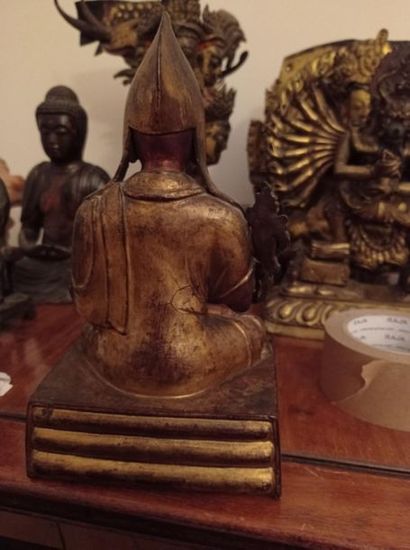null TIBET - XVIIIe siècle
Statuette du lama Pan-chen Blobzan ye-ses dpal-idan en...