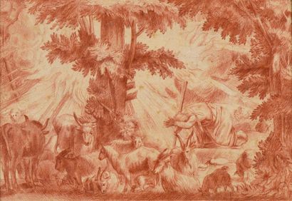 null Ecole FRANCAISE du XVIIIe siècle
Moïse et le buisson ardent
Sanguine sur papier...