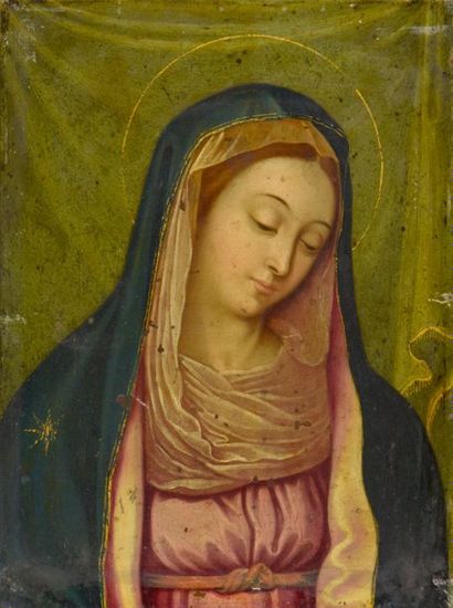 null Ecole ITALIENNE du XVIIe siècle
Vierge en prière
Huile sur cuivre
H. 18 cm L....