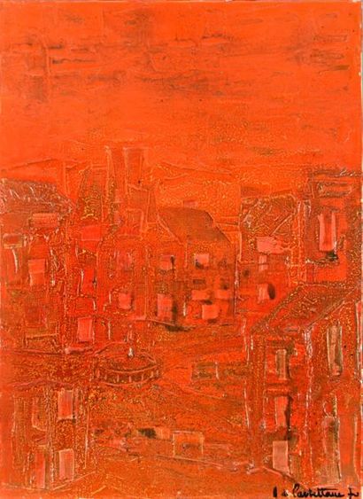null Antoine de CASTELLANE (1934)
La ville orange 
Huile sur toile signée en bas...