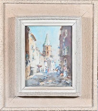 null Gilbert GALLAND (1870-1956)
Rue animée à Marseille
Aquarelle signée en bas à...