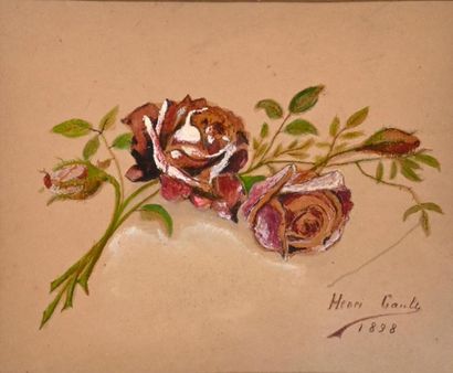 null Ecole FRANCAISE, fin du XIXe siècle
Roses
Aquarelle et gouache sur papier, signée...