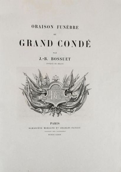 null BOSSUET (Jacques-Bénigne). Funeral oration of the Grand Condé. Paris, Damascène...
