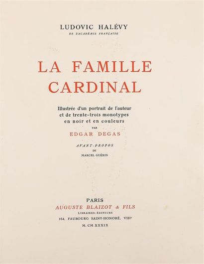 null HALÉVY (Ludovic). THE CARDINAL FAMILY. Illustrated with a portrait of the author...
