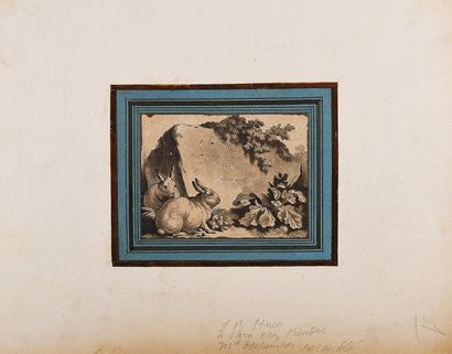 null HUET (J.B.). COLLECTION OF 24 ENGRAVINGS preserved in an in-4° volume, half...