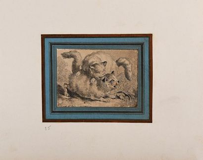 null HUET (J.B.). COLLECTION OF 24 ENGRAVINGS preserved in an in-4° volume, half...