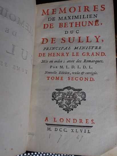 null LESCLUSE DES LOGES (Pierre-Mathurin, abbot of). Memoirs of Maximilien de Bethune,...