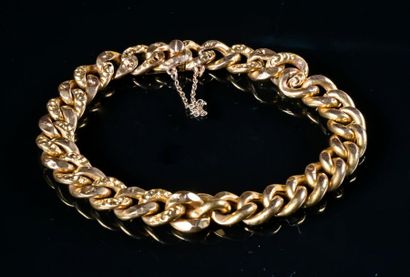 null Bracelet maille gourmette en or jaune 18K (750°/°°°), poids: 9,6 g