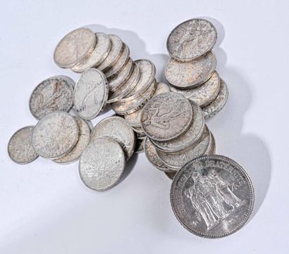 FRANCE Semeuse: lot de pièces de monnaie...