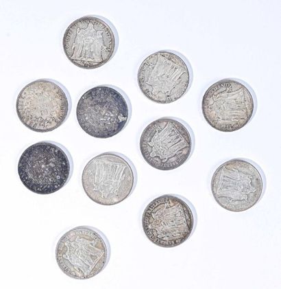 null FRANCE
Lot de onze pièces de 10 francs Hercule argent (1965 x 1; 1966 x 2; 1967...