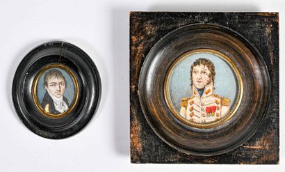 null 19th century FRENCH school Officer's portrait and man's portrait 

Two mini...