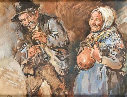 null MEGE? Couple 

Watercolour and gouache 

H. 22 cm W. 29 cm