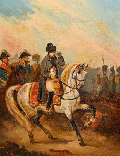 null Napoleon on a battlefield after Eugène DUMOULIN (born 1816) Oil on canvas

H....