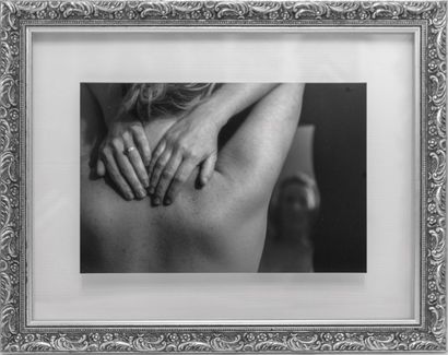 Erich Zann 46x36,5 Impression sur papier perlé, sous-verre recto verso, cadre ba...