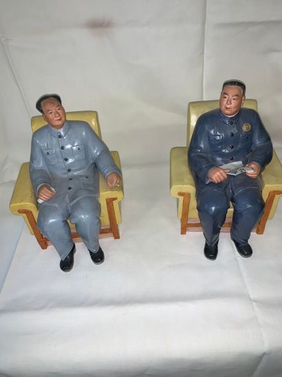 null Two porcelain groups depicting Mao Tse-tung and his Prime Minister Zhou Enlai...