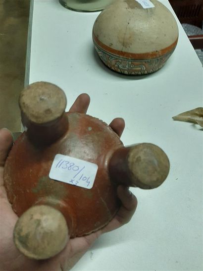 null Three tripod cups with decorated feet

Diquis culture, Costa Rica

Period VI,...