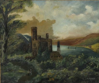null Château-fort dans un paysage lacustre

Huile sur toile, signée C. Ramain. 

H....