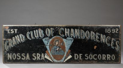 null Panneau enseigne du GRAND CLUB OF CHANDORENGES NOSSA SRA DE SOCORRO EST 1892...