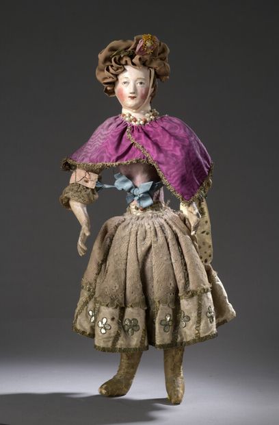 null Poupée mannequin à tête et avant-bras en carton-pâte. 

Fin du XVIIIe siècle

H....