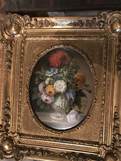 null Antoine MARGRY (Actif entre 1831 et 1847) 

Paire de bouquets de fleurs dans...