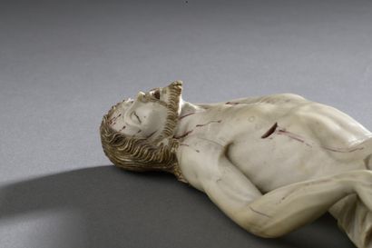 null École ESPAGNOLE du XVIIème siècle

Christ gisant 

Statuette en ivoire avec...