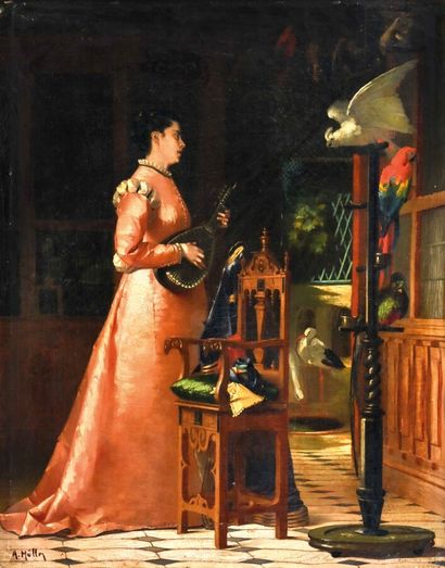 null Henri Dominique ROSZEZEWSKI (Actif à la fin du XIXème siècle)

Jeune femme jouant...