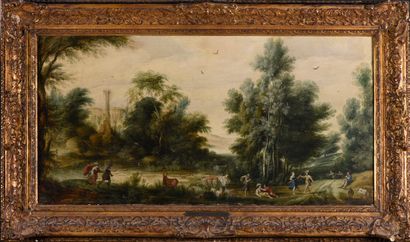 null Attribué à Alexander KIERINCX (1600 - vers 1652)

Danseurs dans un paysage boisé

Panneau...