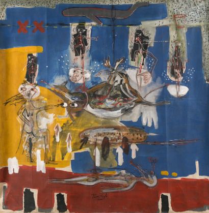 null Pierre SEGOH, born in 1980 - Togo

The Last Judgment

Acrylic on canvas

H....