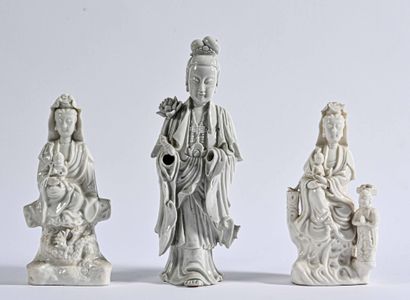 Lot de trois blancs de CHINE - XIXème siècle - Blanc de Chine in the 17th century...