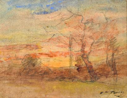 François Auguste RAVIER (1814-1895) Study of sky taken in Morestel

Watercolor and...