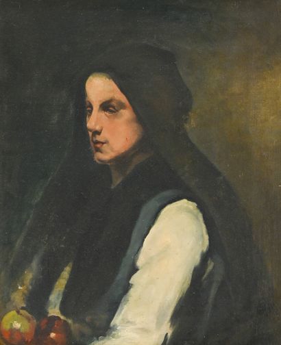 Attribué à Charles SÉNARD (1878-1934) 
Portrait de femme aux pommes




Huile sur...