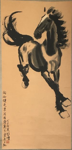 d'après XU Beihong (1895-1953) Cheval,

Estampe reproduite d'après un modèle d'encre...