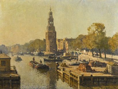 Cornelis Vreedenburgh (1880-1946) Vue du Montelbaanstoren à Amsterdam

Huile sur...