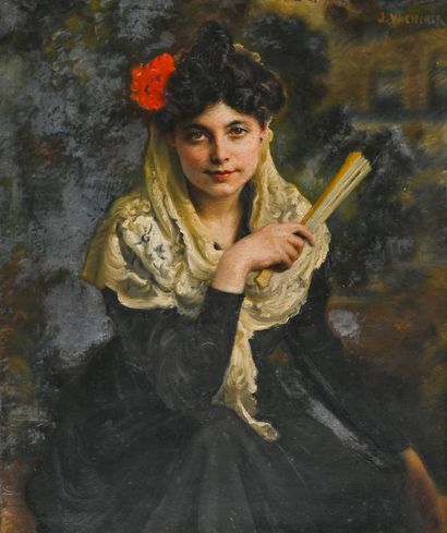 Joseph WENCKER (1848-919) 
Portrait de femme au châle




Huile sur toile, signée...