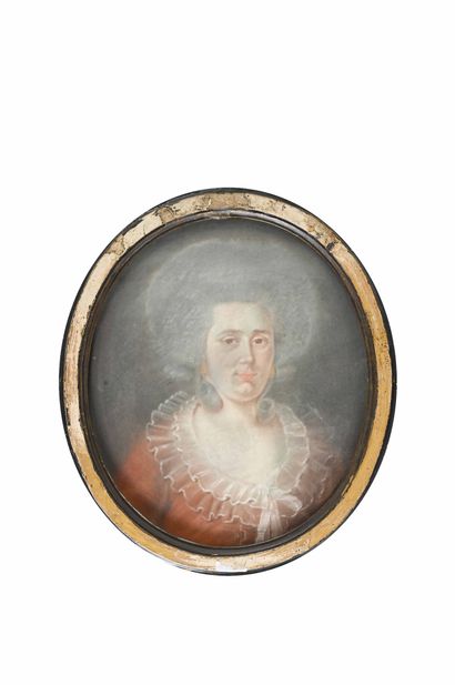 École FRANÇAISE du XVIIIe siècle Portrait de femme au col de tulle blanche

Pastel

H....