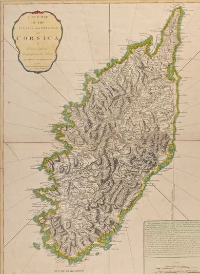 JEFFERYS, THOMAS A new map of the island of Corsica. London, Laurie and Whittle,...