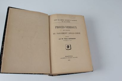 Letteron (abbé) Procès-verbaux des séances du Parlement anglo-corse [1795-1796] publiés...