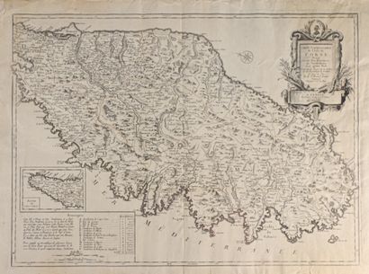 JAILLOT (Bernard). Particular map of the island of Corsica divided by its ten provinces...