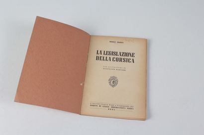Colozza, Michele La legislazione della Corsica / con prefazione di Gianfrancho Magnaghi....