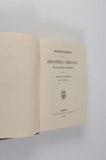 Touranjon, André Catalogue méthodique de la bibliothèque communale de la ville d’Ajaccio......