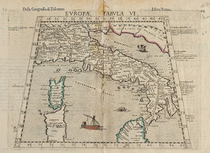 PTOLÉMÉE Europa tabula VI. Della geografia di Ptolemeo. Libro terzo 44. Cyrnus quae...