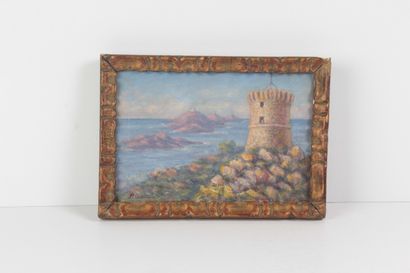 Paul Corizzi (1883-1953) Tour génoise au bord de la mer

Huile sur panneau, 14 x...